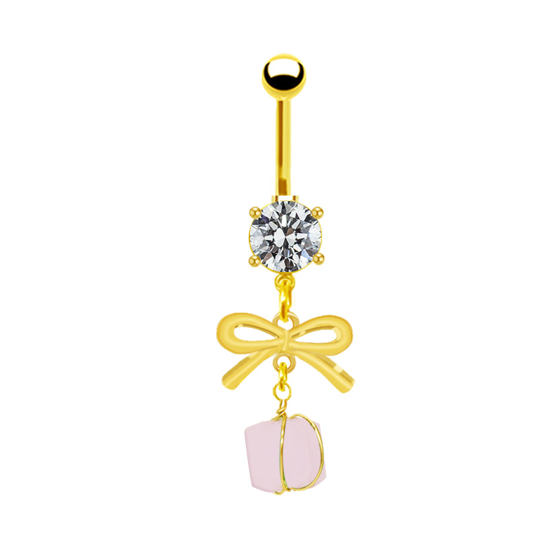 1 Piece Belly Rings Simple Style Bow Knot 316 Stainless Steel  Arylic Alloy Plating Inlay Acrylic Rhinestones Gold Plated display picture 20
