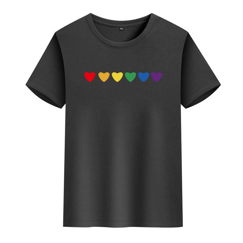 Men's Heart Shape Simple Style Round Neck Short Sleeve Regular Fit Men's T-shirt display picture 1