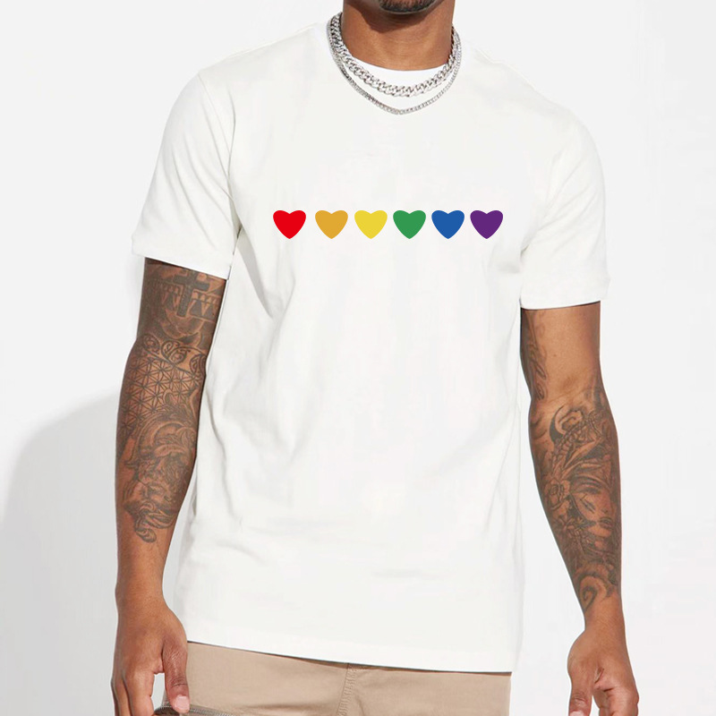 Men's Heart Shape Simple Style Round Neck Short Sleeve Regular Fit Men's T-shirt display picture 2