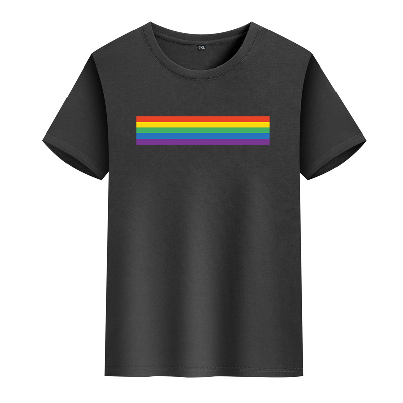 Men's Rainbow Simple Style Round Neck Short Sleeve Regular Fit Men's T-shirt display picture 2