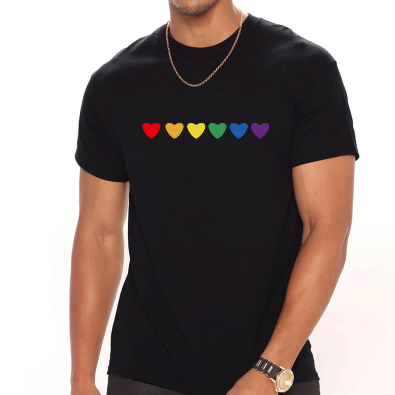 Männer Herzform Einfacher Stil Rundhals Kurzarm Normale Passform Männer T-Shirt display picture 3