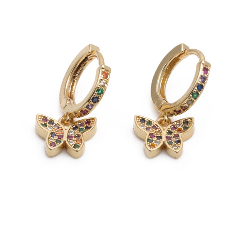 1 Pair Elegant Streetwear Butterfly Bow Knot Plating Inlay Copper Rhinestones Ear Studs display picture 2