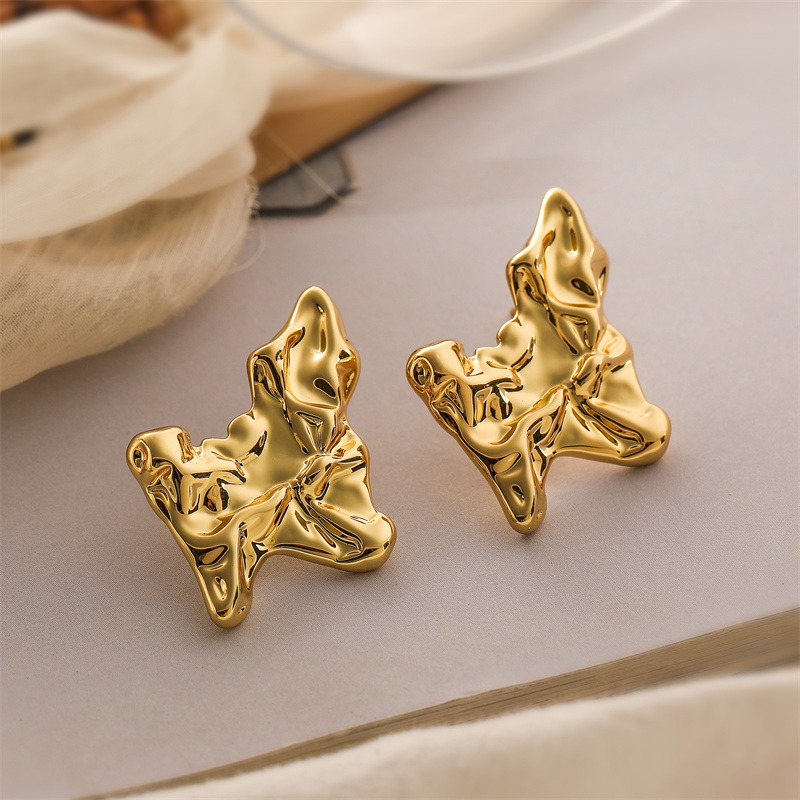 1 Pair Elegant Streetwear Bow Knot Plating Copper Ear Studs display picture 2