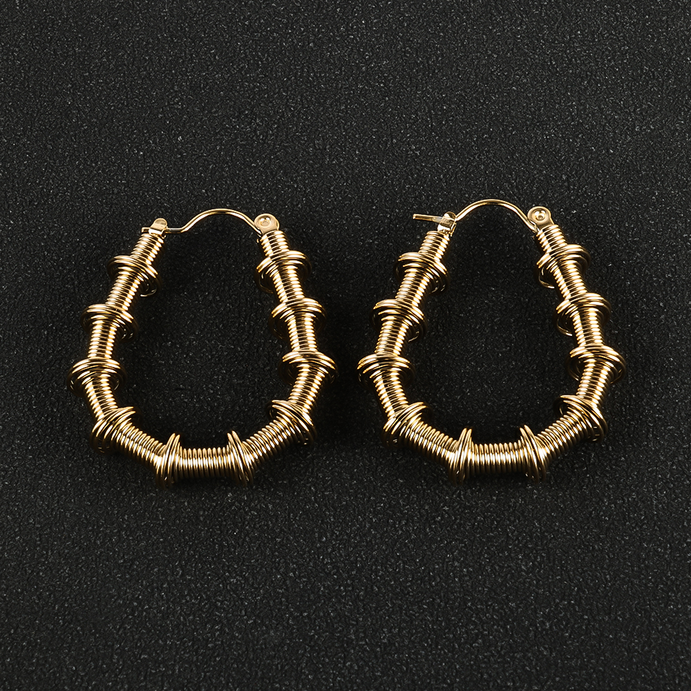 1 Pair Modern Style Simple Style Solid Color Polishing 304 Stainless Steel 18K Gold Plated Earrings display picture 8