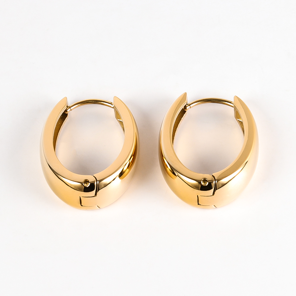 1 Pair Modern Style Simple Style Solid Color Polishing 304 Stainless Steel 18K Gold Plated Earrings display picture 29