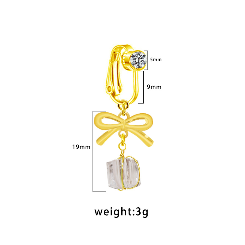 1 Piece Belly Rings Vintage Style Solid Color Commute Bow Knot 316 Stainless Steel  Arylic Alloy Plating Inlay Rhinestones Gold Plated display picture 8