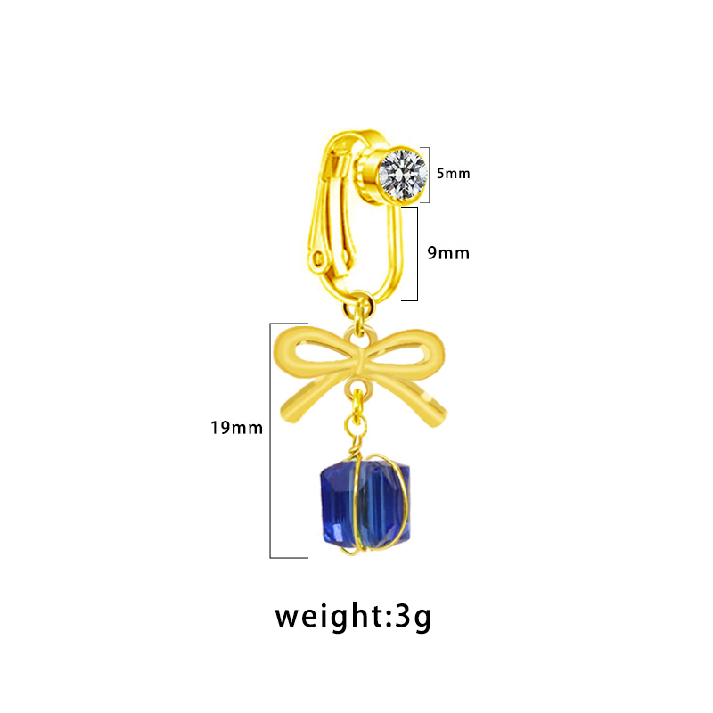 1 Piece Belly Rings Vintage Style Solid Color Commute Bow Knot 316 Stainless Steel  Arylic Alloy Plating Inlay Rhinestones Gold Plated display picture 4