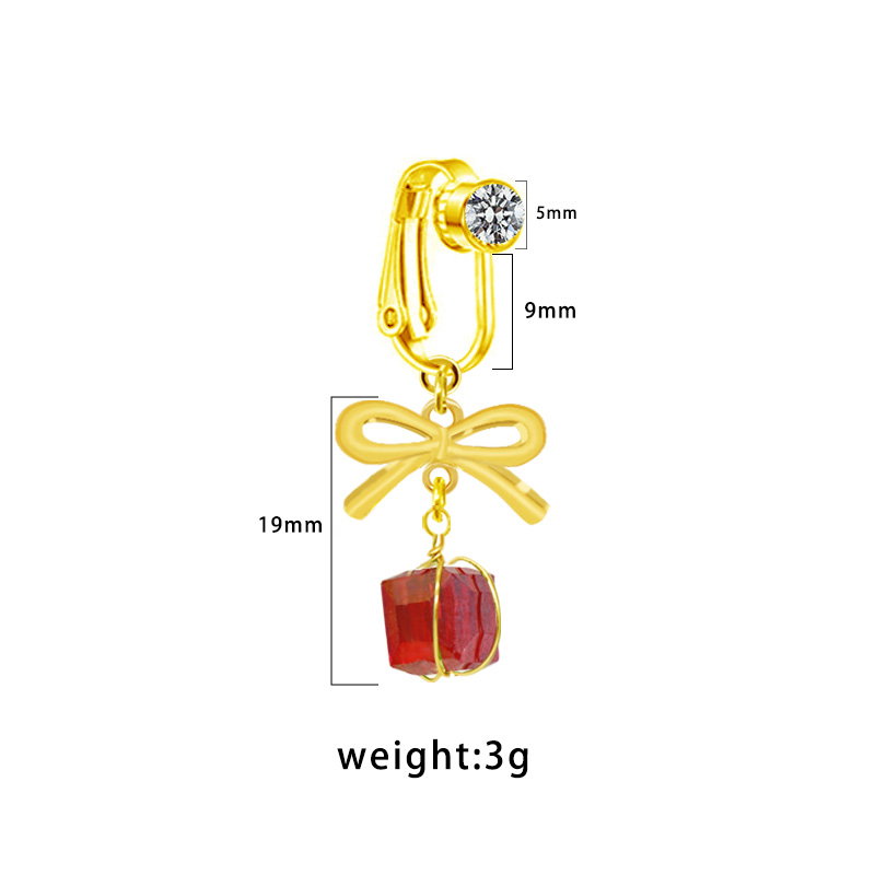 1 Piece Belly Rings Vintage Style Solid Color Commute Bow Knot 316 Stainless Steel  Arylic Alloy Plating Inlay Rhinestones Gold Plated display picture 7
