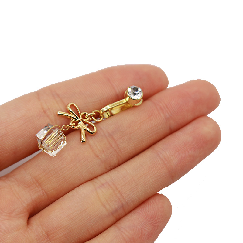 1 Piece Belly Rings Vintage Style Solid Color Commute Bow Knot 316 Stainless Steel  Arylic Alloy Plating Inlay Rhinestones Gold Plated display picture 29