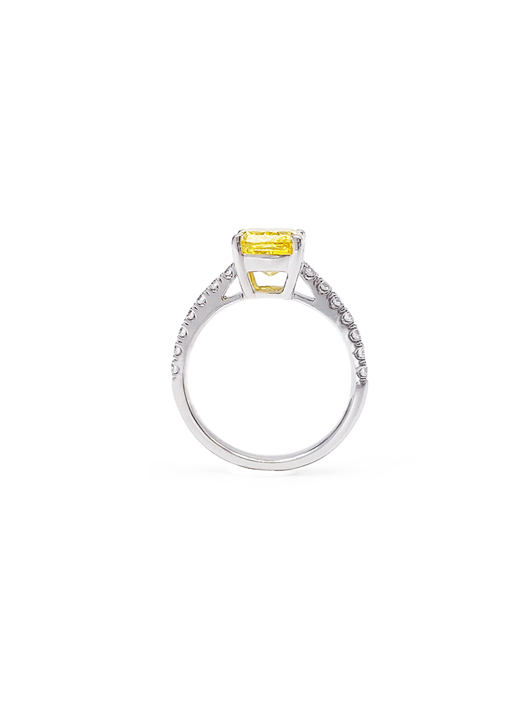 Yellow Diamond Ring Main Stone 2.04ct Auxiliary Stone Weight 3.32G Net Weight 2.85G display picture 5