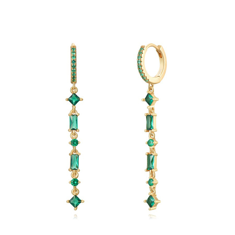 1 Paire Style Simple Brillant Géométrique Incruster Le Cuivre Zircon Boucles D'oreilles display picture 5