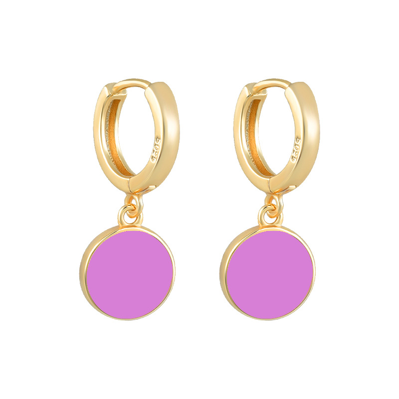 1 Paire Style IG Style Simple Rond Émail Le Cuivre Boucles D'oreilles display picture 10