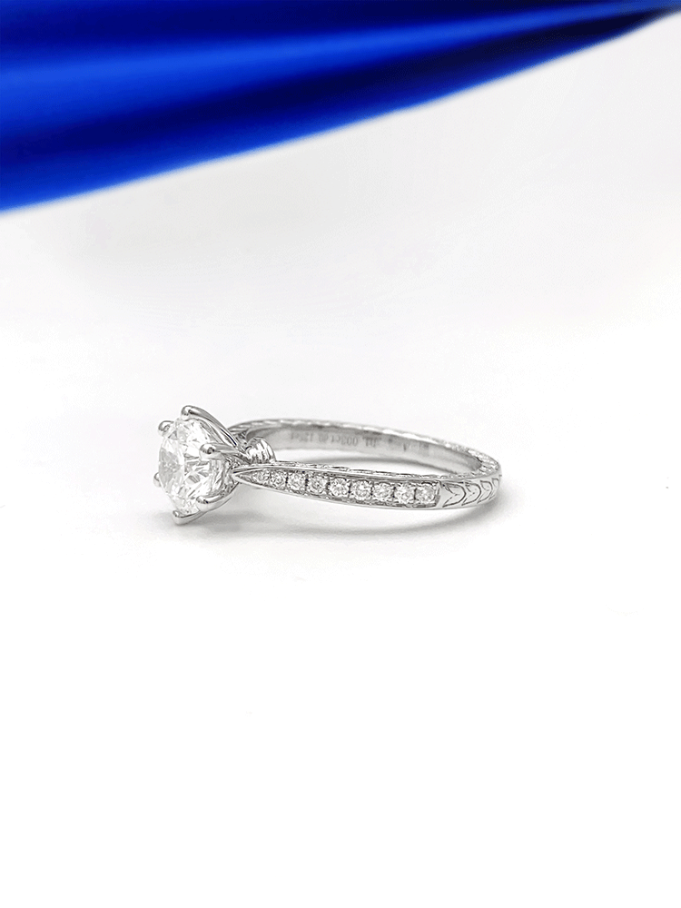Classic Four-Claw Pt950 Main Stone 1.007ct Total Weight 3.60G Net Weight 3.40G display picture 3