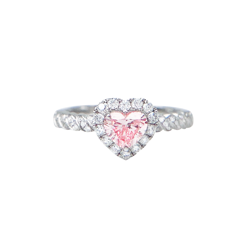 Poids En Pierre Auxiliaire En Forme De Coeur De La Pierre 0.375ct Principale De Diamant Rose Marqueté 2.70G Poids Net 2.58G display picture 1