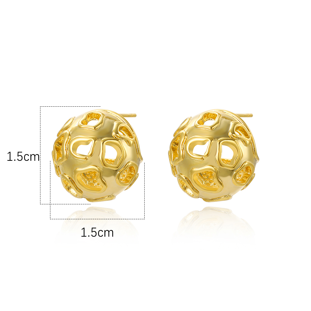 1 Pair Vintage Style Simple Style Classic Style Solid Color Plating Copper Brass White Gold Plated Gold Plated Ear Studs display picture 1