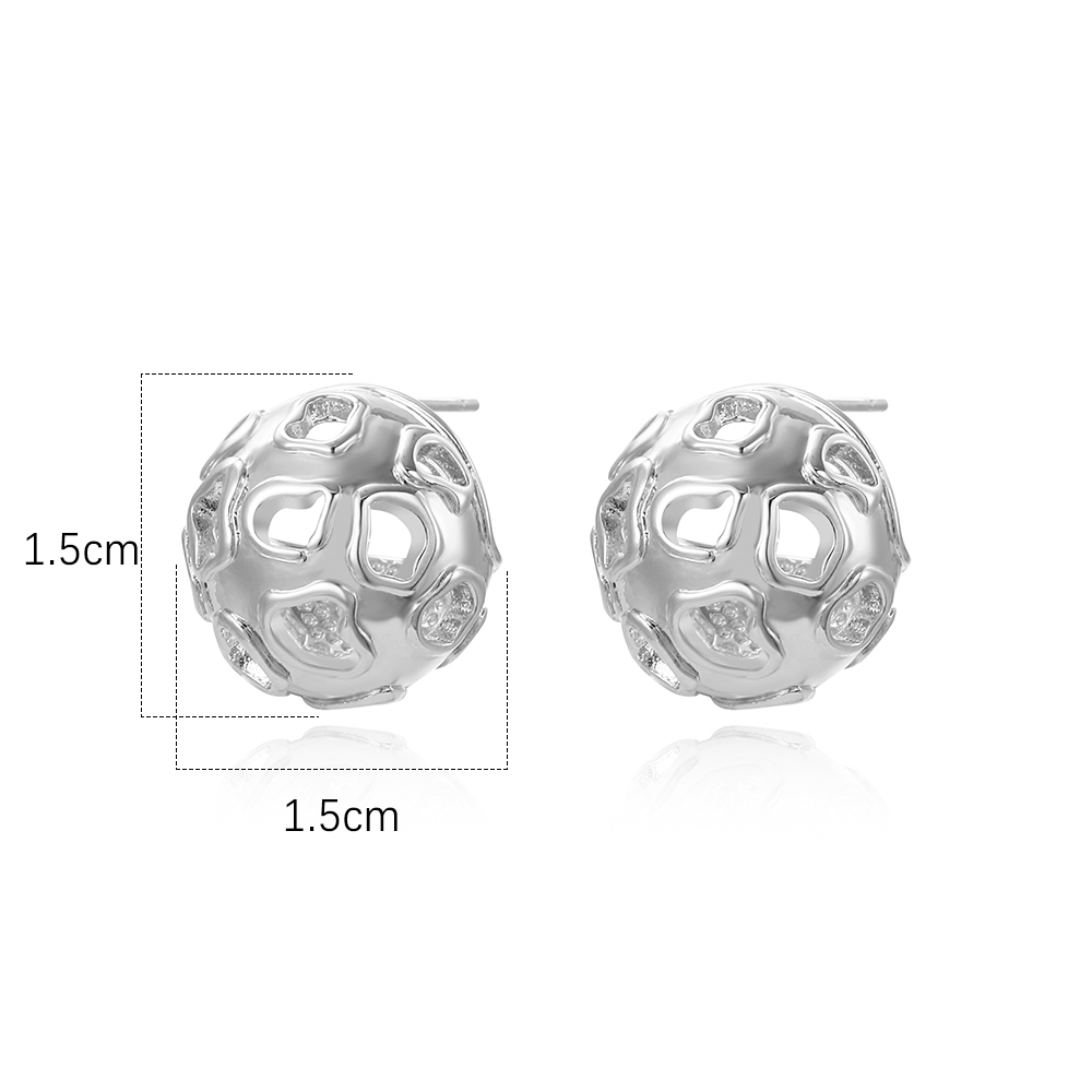 1 Pair Vintage Style Simple Style Classic Style Solid Color Plating Copper Brass White Gold Plated Gold Plated Ear Studs display picture 2