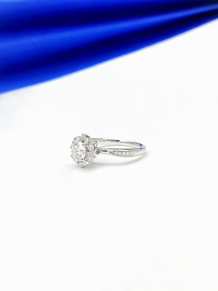 Round Diamond Encircling Main Stone 0.54ct Auxiliary Stone 0.26ct24p Total Weight 3.27G display picture 6