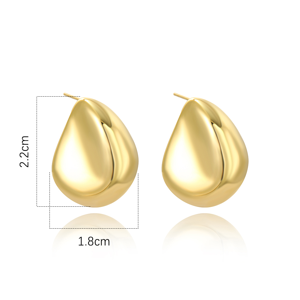 1 Pair Vintage Style Simple Style Shiny Irregular Water Droplets Plating Copper Brass White Gold Plated Gold Plated Ear Studs display picture 5