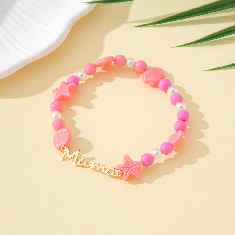 Cute Lady Sweet Letter Shell Arylic Imitation Shell Beaded Mother'S Day Women's Bracelets display picture 4