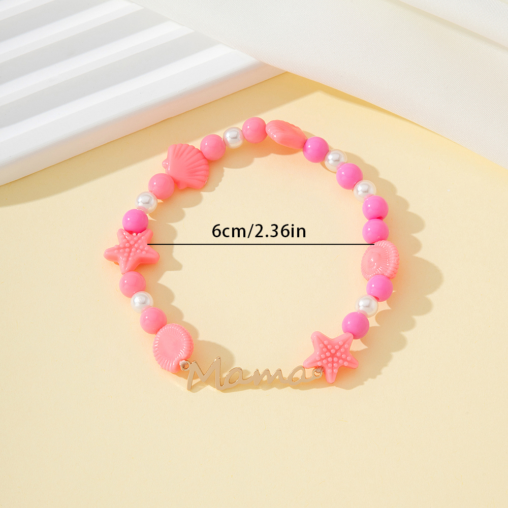 Cute Lady Sweet Letter Shell Arylic Imitation Shell Beaded Mother'S Day Women's Bracelets display picture 1
