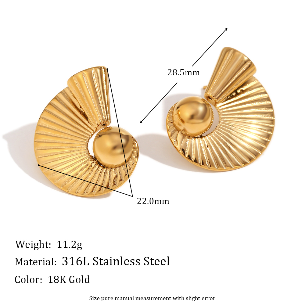 1 Pair Vintage Style Modern Style Classic Style Spiral Plating 316L Stainless Steel  18K Gold Plated Ear Studs display picture 2