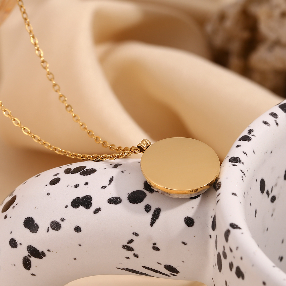 316L Stainless Steel  18K Gold Plated Basic Simple Style Classic Style Plating Round Pendant Necklace display picture 8