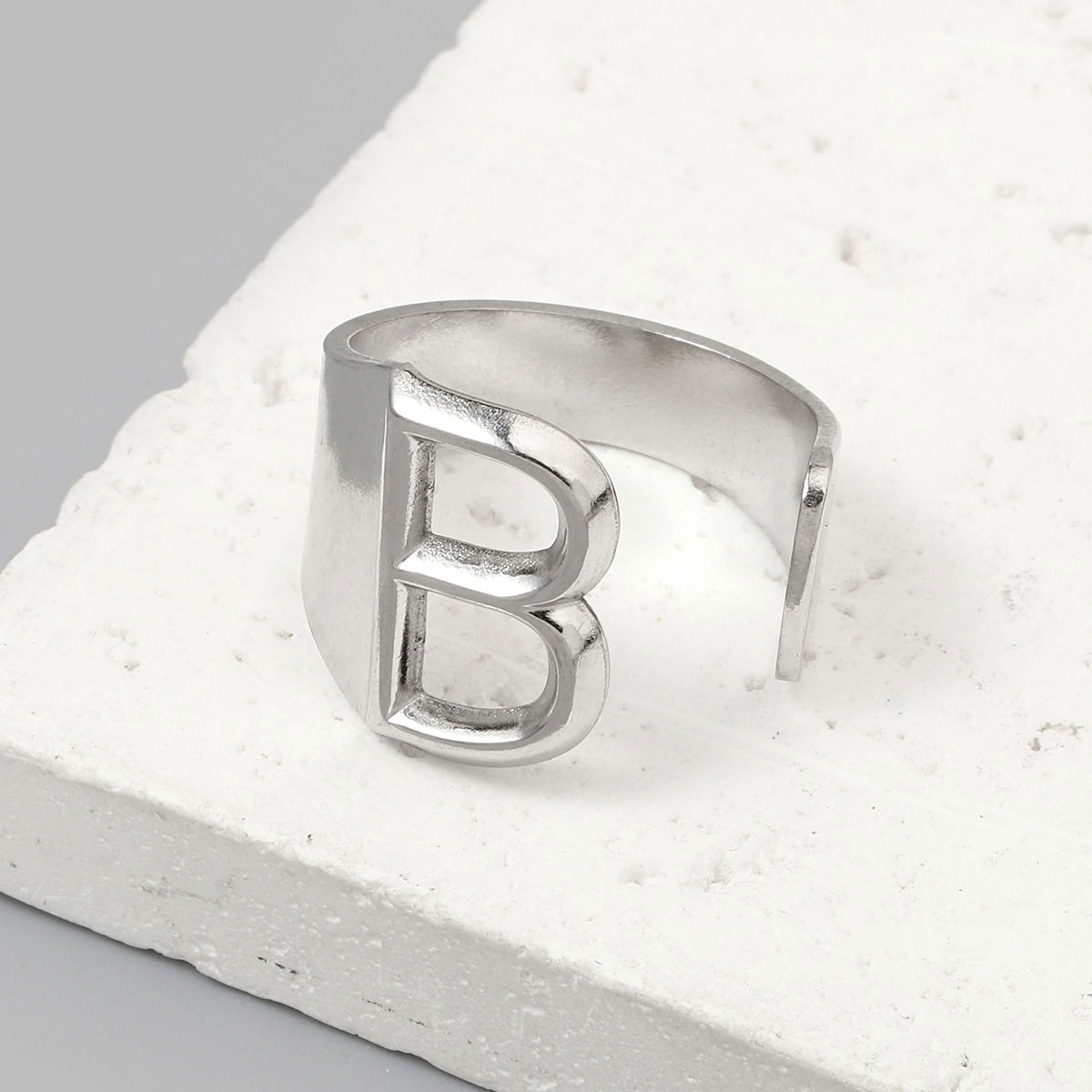Simple Style Letter Ferroalloy (201 Stainless Steel) Open Rings In Bulk display picture 13