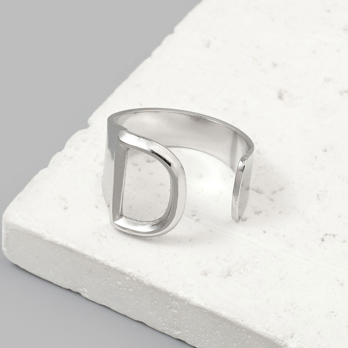 Simple Style Letter Ferroalloy (201 Stainless Steel) Open Rings In Bulk display picture 15