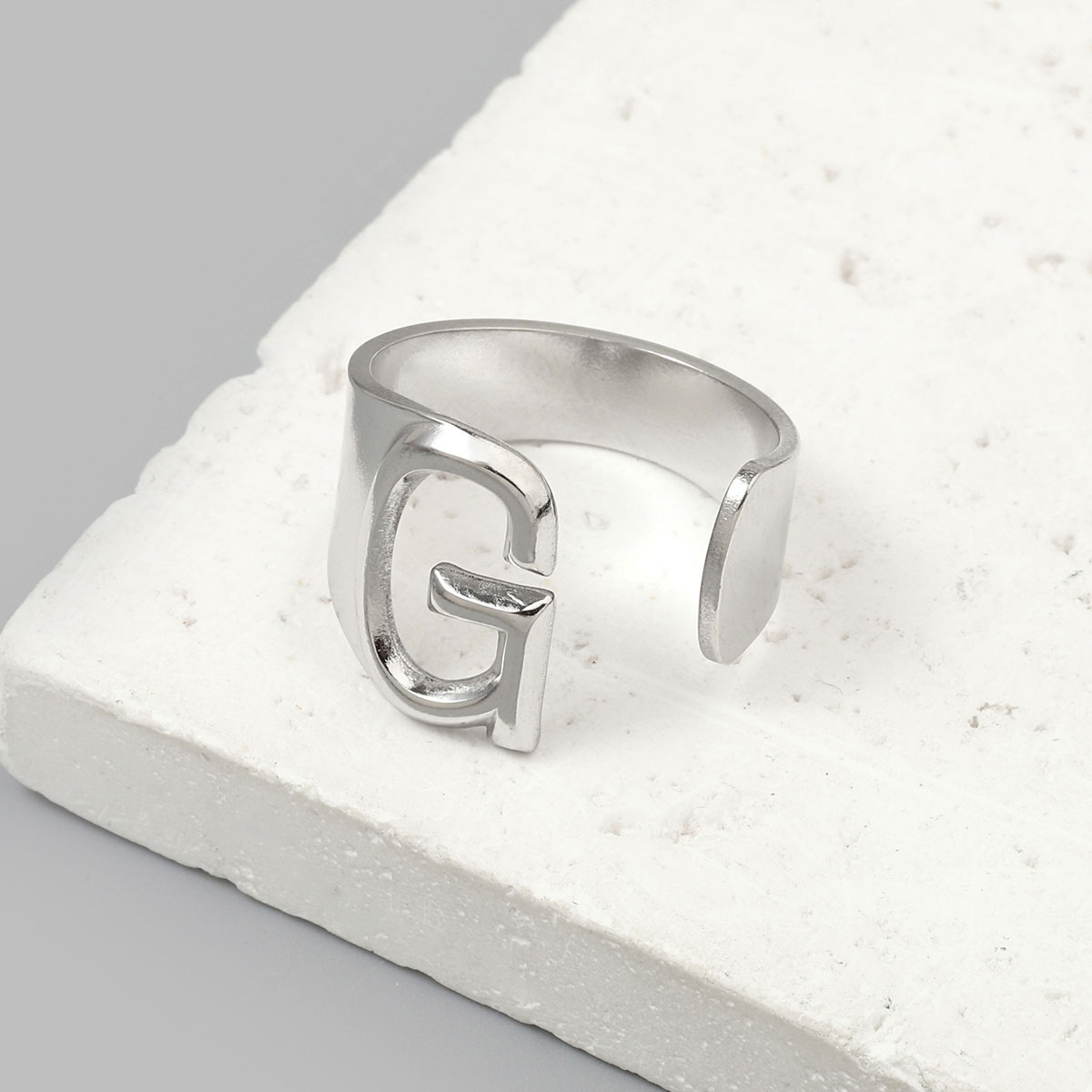 Simple Style Letter Ferroalloy (201 Stainless Steel) Open Rings In Bulk display picture 17