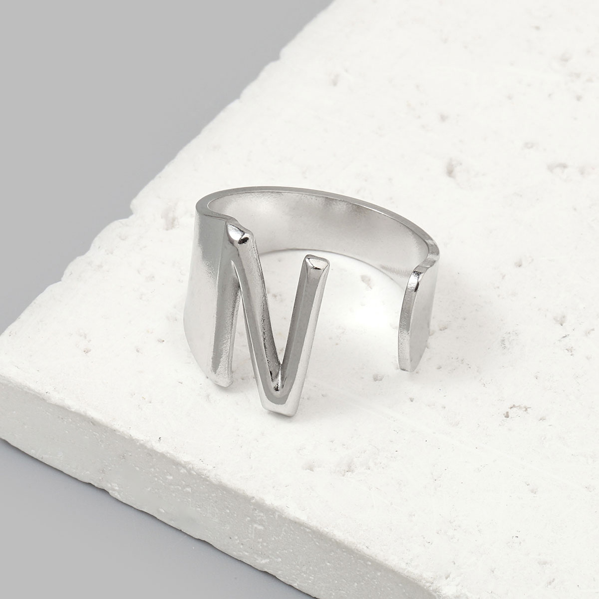 Simple Style Letter Ferroalloy (201 Stainless Steel) Open Rings In Bulk display picture 22