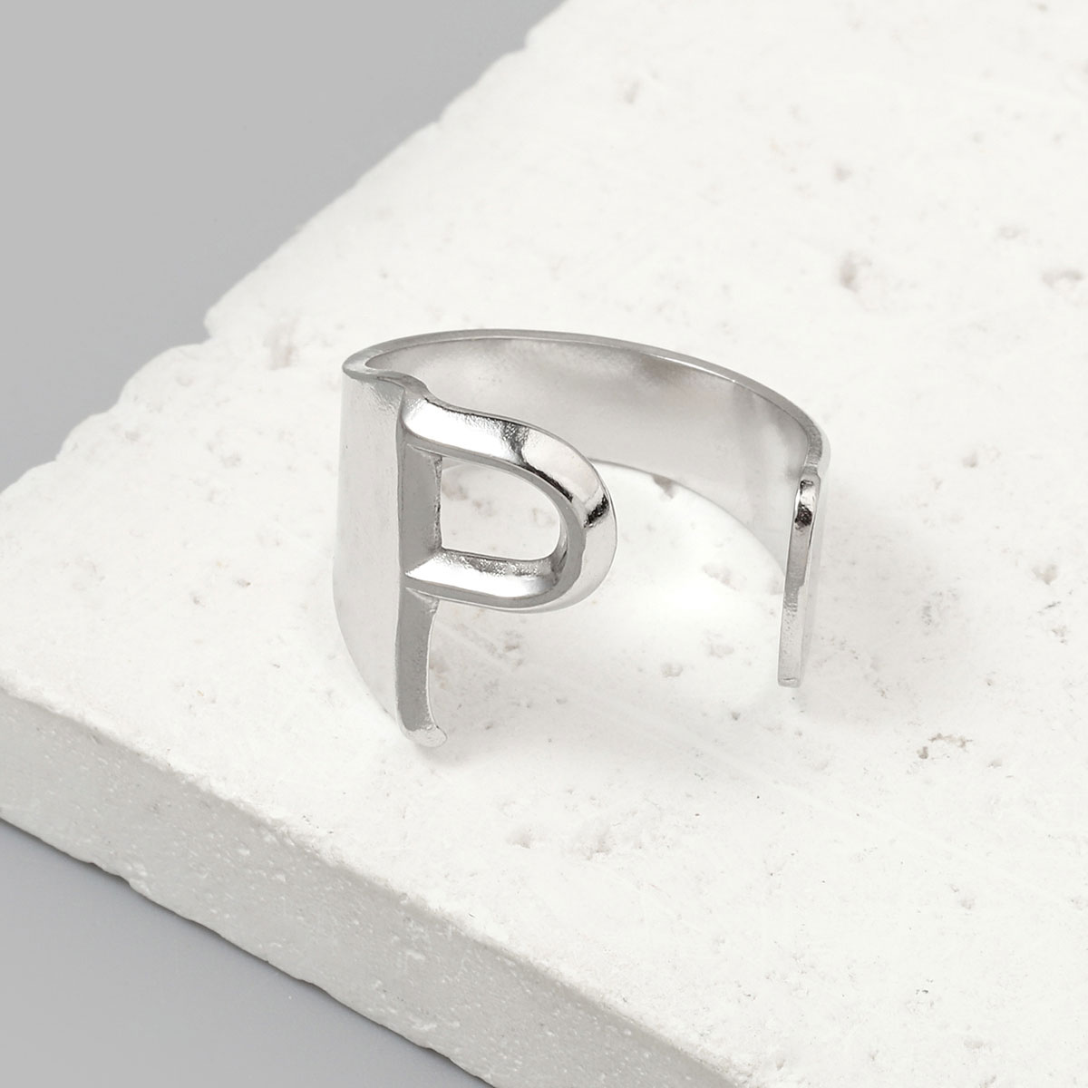Simple Style Letter Ferroalloy (201 Stainless Steel) Open Rings In Bulk display picture 24