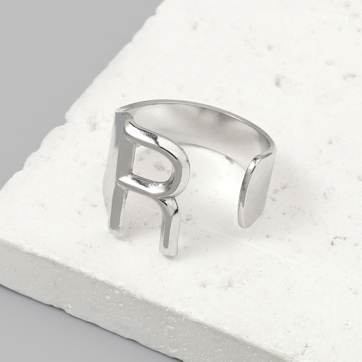 Simple Style Letter Ferroalloy (201 Stainless Steel) Open Rings In Bulk display picture 26