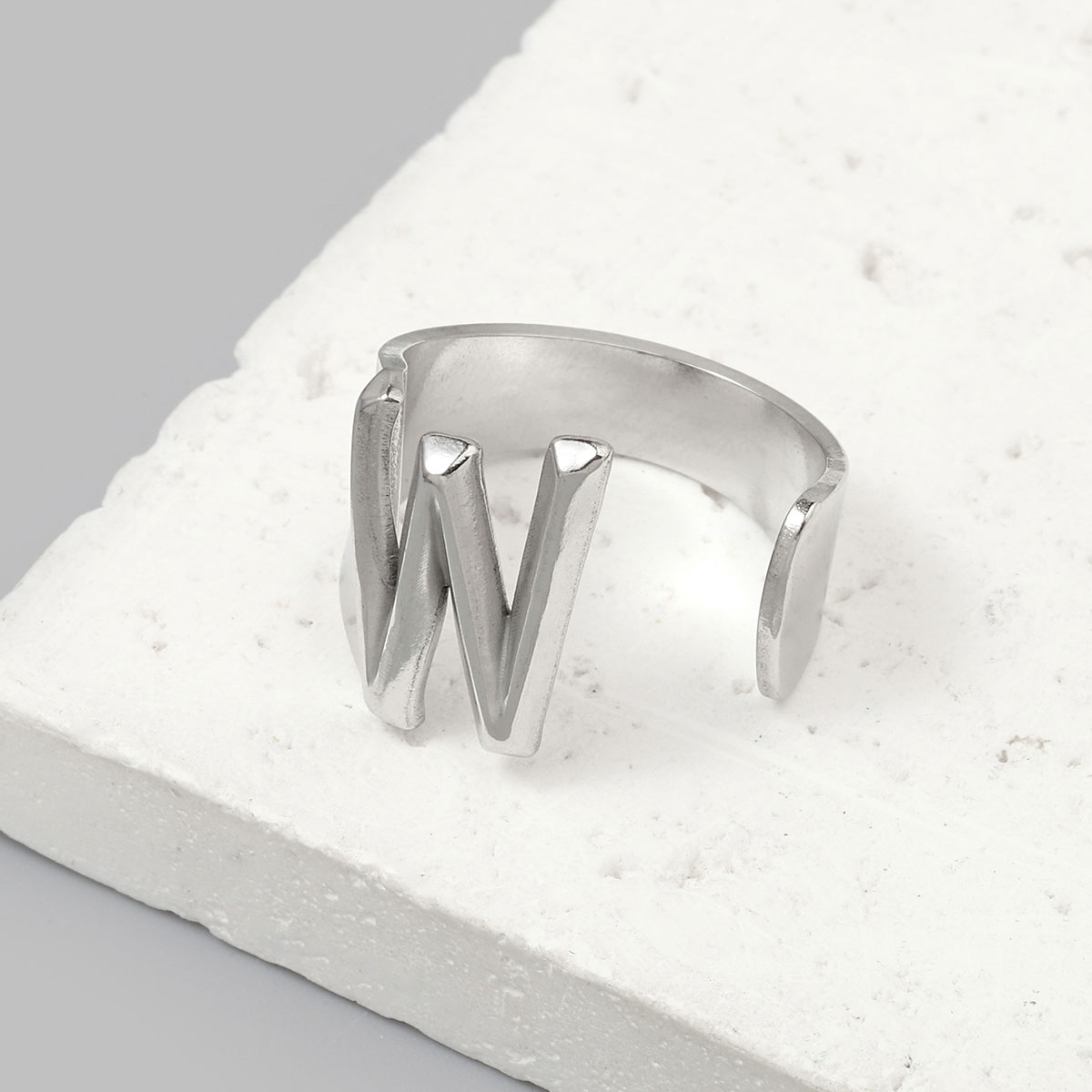 Simple Style Letter Ferroalloy (201 Stainless Steel) Open Rings In Bulk display picture 30
