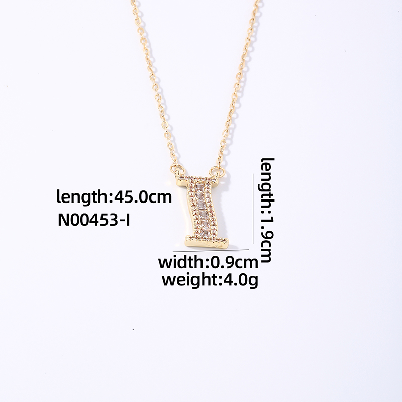 Wholesale Elegant Shiny Letter 304 Stainless Steel Copper Three-dimensional Inlay K Gold Plated Zircon Pendant Necklace display picture 7