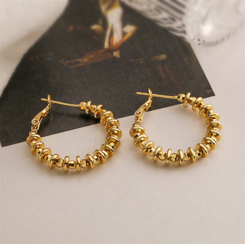 1 Pair Elegant Streetwear Solid Color Plating Copper Gold Plated Hoop Earrings display picture 3