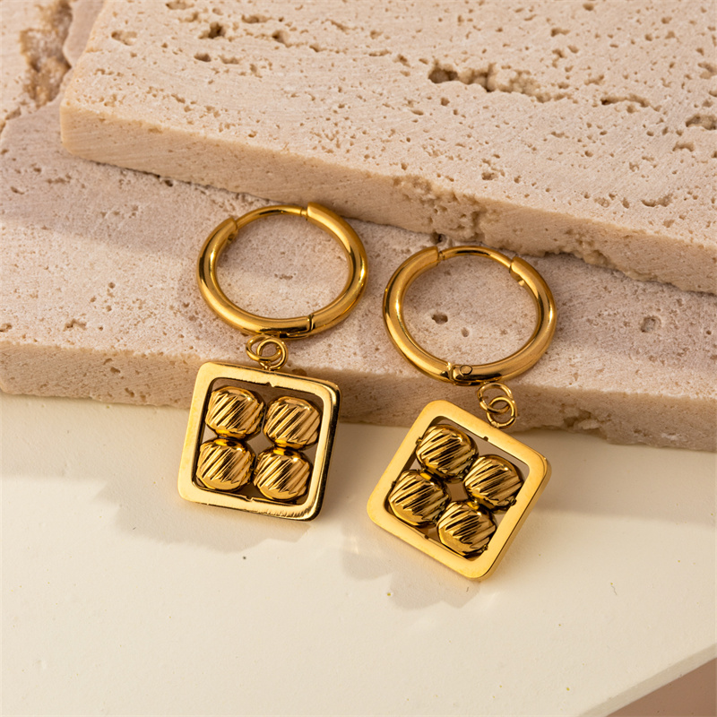 1 Pair Casual Sweet Commute Geometric Plating 304 Stainless Steel 18K Gold Plated Drop Earrings display picture 6