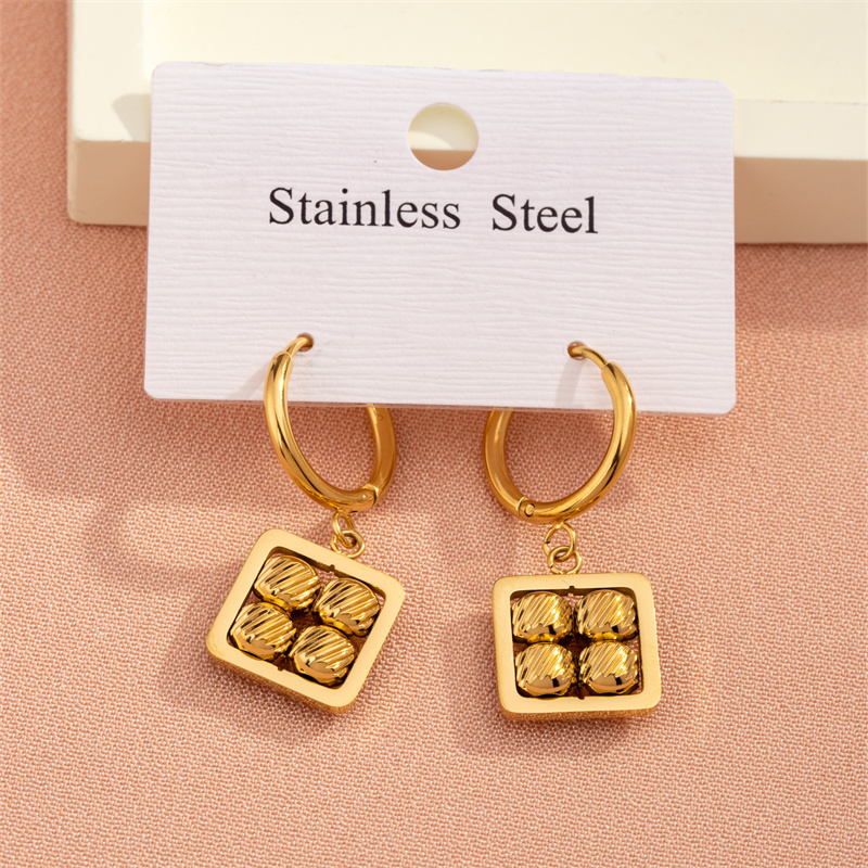 1 Pair Casual Sweet Commute Geometric Plating 304 Stainless Steel 18K Gold Plated Drop Earrings display picture 5