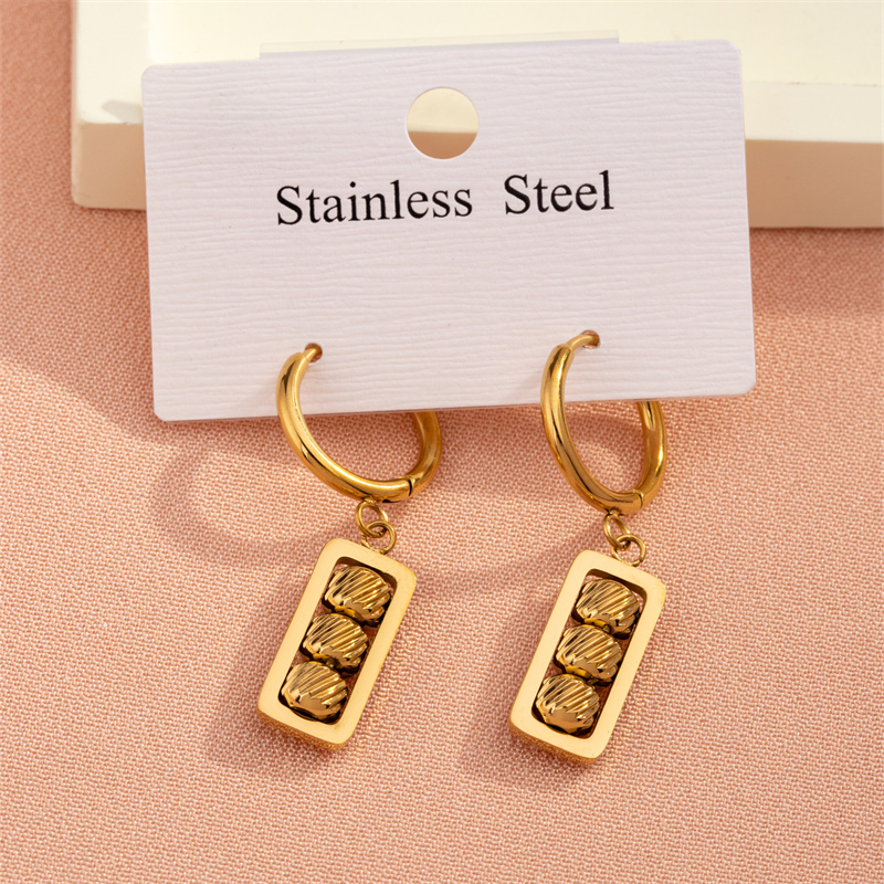 1 Pair Casual Sweet Commute Geometric Plating 304 Stainless Steel 18K Gold Plated Drop Earrings display picture 10