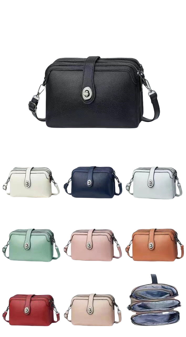 Women's Medium Pu Leather Solid Color Basic Classic Style Zipper Square Bag display picture 11