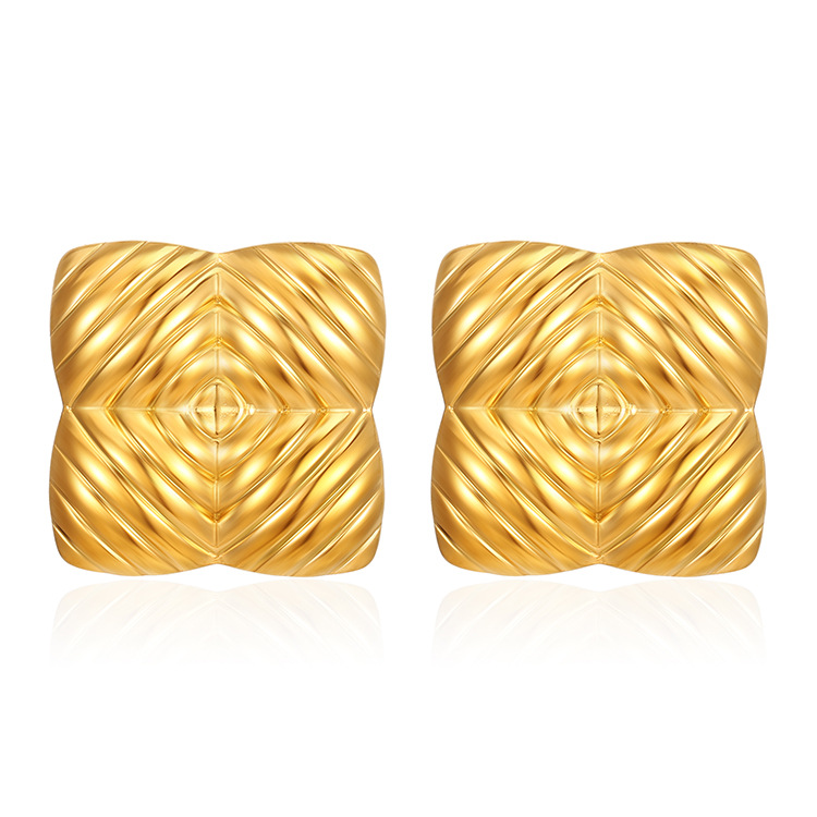 1 Pair Simple Style Classic Style Geometric Plating 304 Stainless Steel Gold Plated Ear Studs display picture 5
