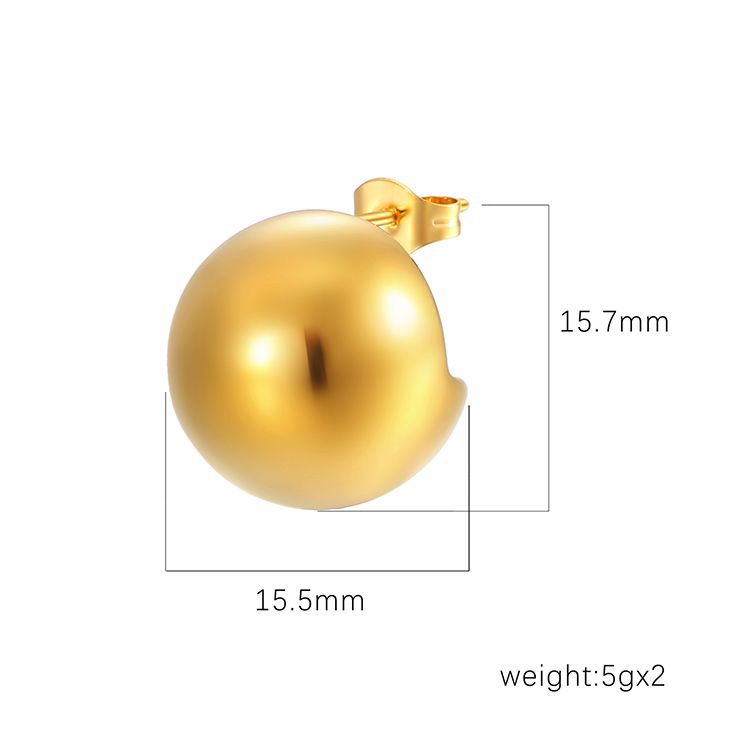 1 Pair Simple Style Classic Style Solid Color Plating 304 Stainless Steel Gold Plated Ear Studs display picture 3