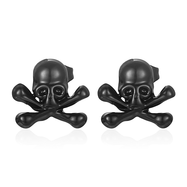 1 Pair Punk Skull 304 Stainless Steel Ear Studs display picture 5