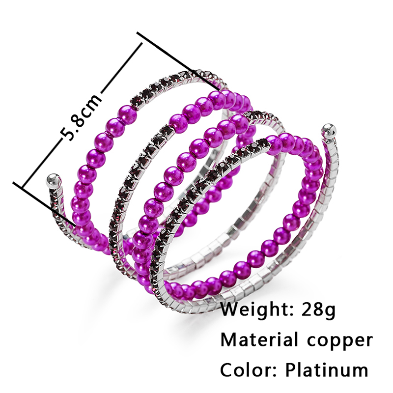Wholesale Elegant Solid Color Copper Plating Inlay Rhinestones Bracelets display picture 5