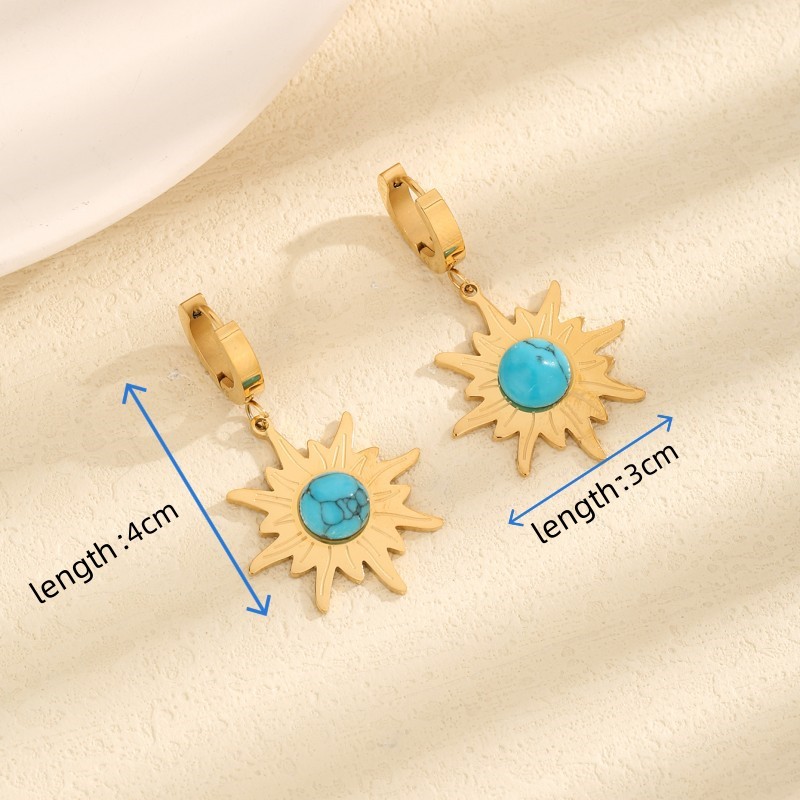 1 Pair Retro Solid Color Plating Inlay 304 Stainless Steel Acrylic 18K Gold Plated Drop Earrings display picture 3