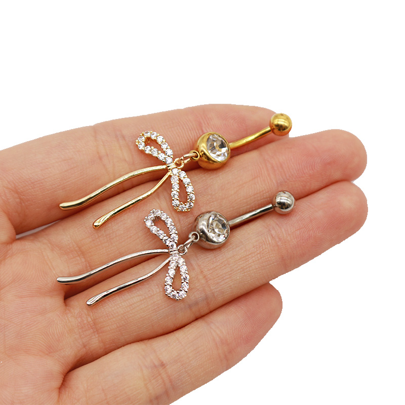 1 Piece Belly Rings Elegant Glam Shiny Bow Knot 316 Stainless Steel  Alloy Plating Inlay Resin Rhinestones Glass Gold Plated display picture 35