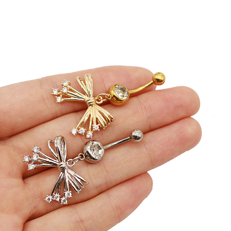 1 Piece Belly Rings Elegant Glam Shiny Bow Knot 316 Stainless Steel  Alloy Plating Inlay Resin Rhinestones Glass Gold Plated display picture 36