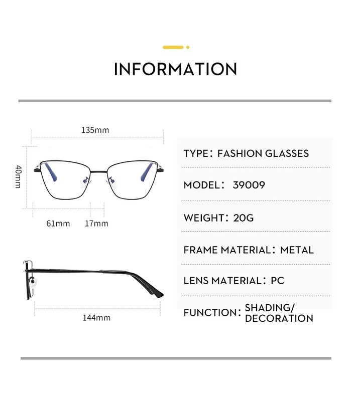 Casual Simple Style Solid Color Ac Cat Eye Full Frame Optical Glasses display picture 1