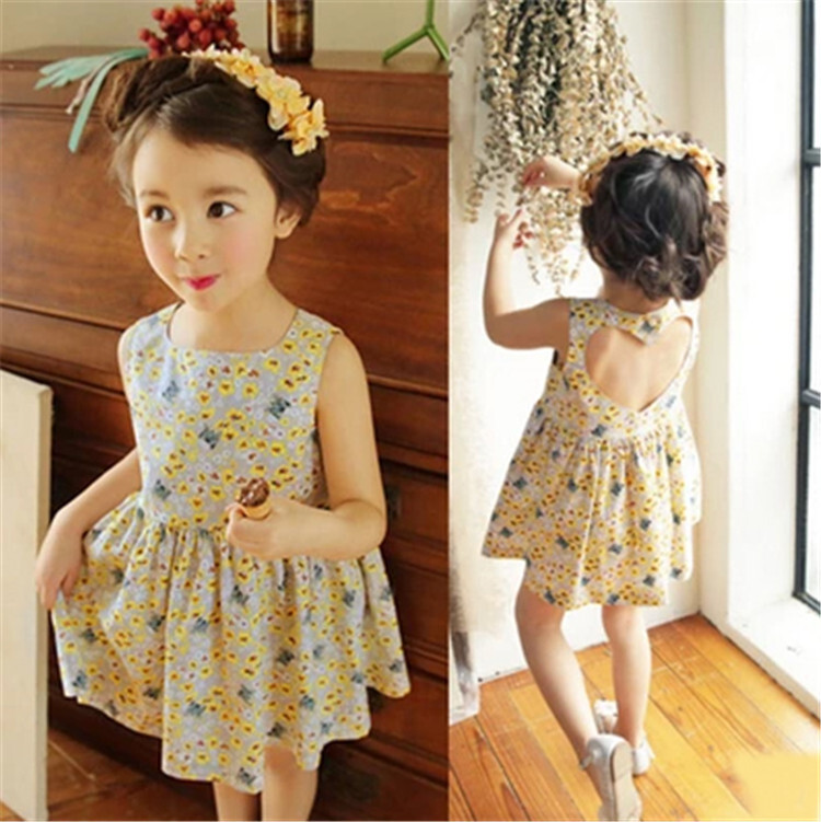 Cute Ditsy Floral Cotton Girls Dresses display picture 1