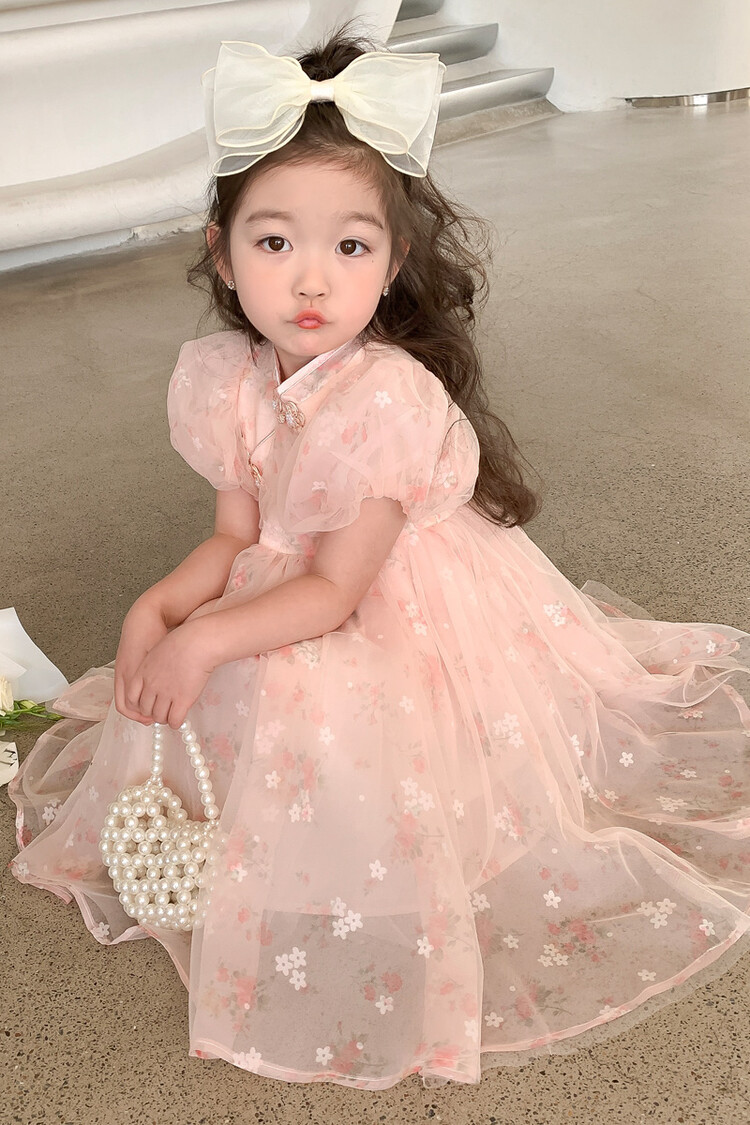 Princess Flower Polyester Girls Dresses display picture 1