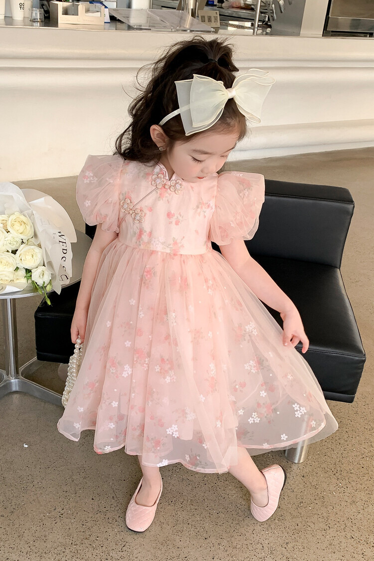 Princess Flower Polyester Girls Dresses display picture 3
